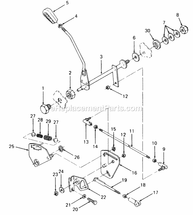 Transmission Controls Diagram and Parts List for 2084 836000-864500, 143-733-100, 144-733-100 Cub Cadet Lawn Tractor